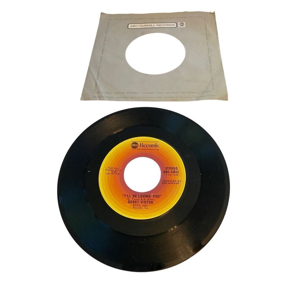 Vintage Bobby Vinton 45 RPM Vinyl Record ABC 12022 Ill Be Loving You 1974